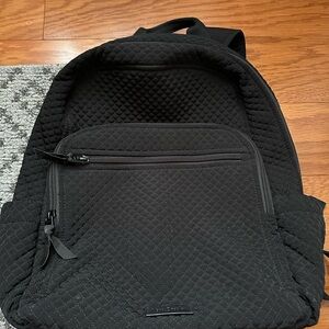 Vera Bradley Women's Microfiber Campus Backpack, Classic Black, One Size